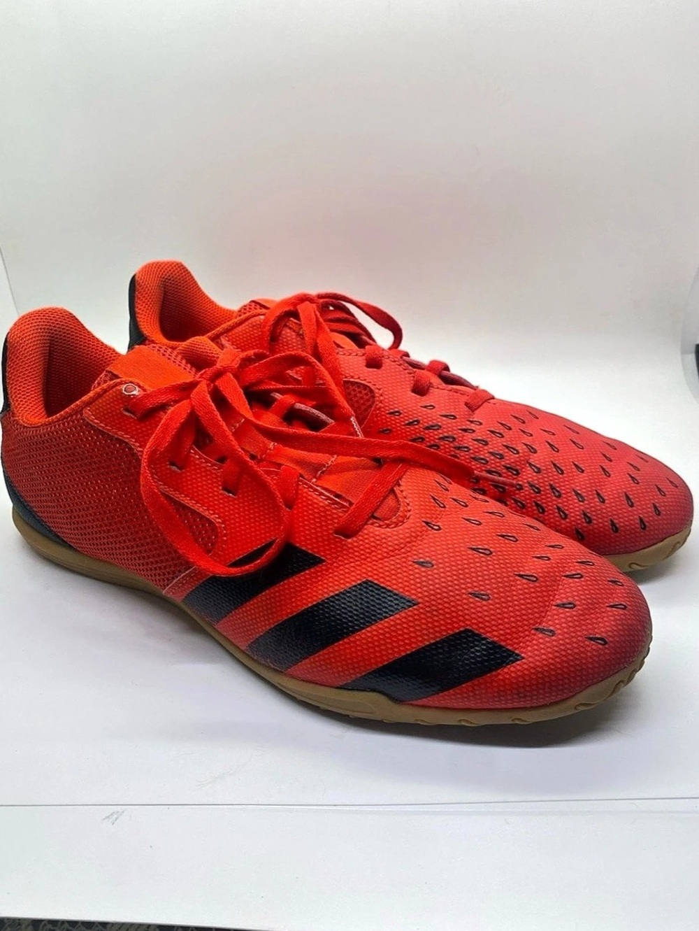 adidas Predator Athletic Soccer Shoes Red Black US 8.5